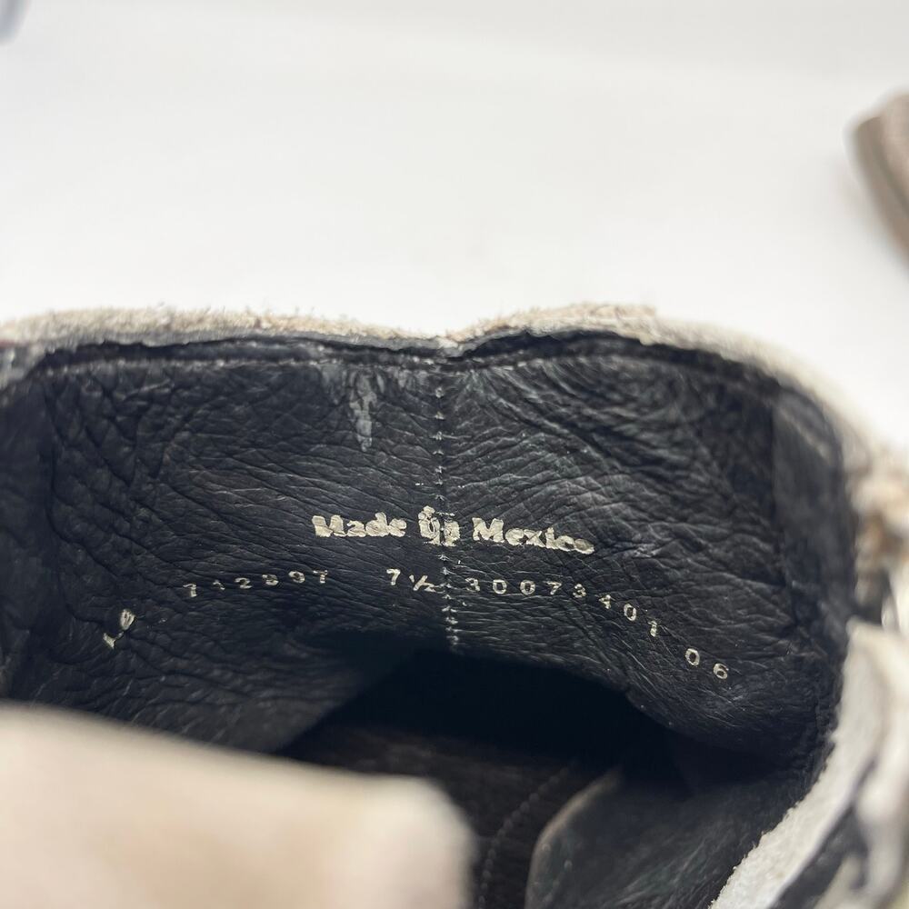 LIBERTY Black Taupe Western Heeled Ankle Boots - Picture 10 of 10